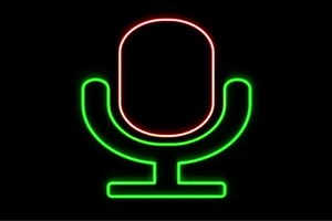 【ネオン】マイク【2】【まいく】【スピーカー】【アイコン】【イラスト】【鏡】【ネオンライト】【電飾】