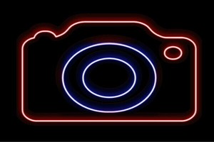 【ネオン】カメラ【かめら】【camera】【デジカメ】【写真】【イラスト】【アイコン】【マーク】【ネ