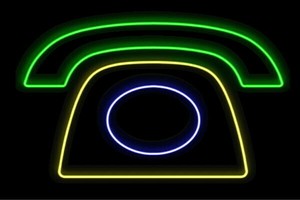 【ネオン】黒電話【3】【電話】【でんわ】【イラスト】【アイコン】【テレフォン】【ネオンライト】【電飾