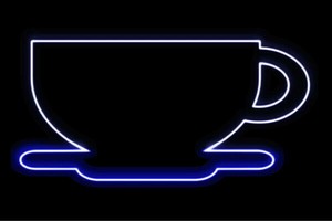 【ネオン】ティーカップ【カップ】【コップ】【食器】【マグ】【イラスト】【アイコン】【ネオンライト】【