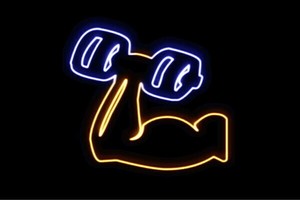 【ネオン】筋トレ【キントレ】【健康】【筋肉】【スポーツ】【ジム】【アイコン】【イラスト】【ネオンライ