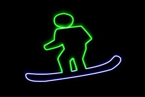 【ネオン】スノーボード【ボード】【スノボー】【スキー】【スポーツ】【ウィンター】【アイコン】【マーク