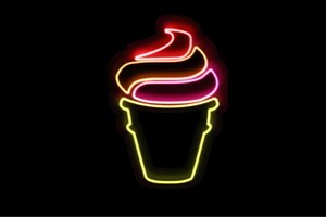 【ネオン】ソフトクリーム【5】【ICE CREAM】【アイスクリーム】【アイス】【イラスト】【ネオン