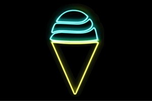 【ネオン】ソフトクリーム【6】【ICE CREAM】【アイスクリーム】【アイス】【イラスト】【ネオン