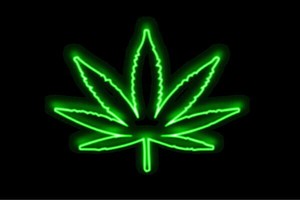 【ネオン】大麻【2】【マリファナ】【大麻草】【あさ】【植物】【葉っぱ】【葉】【イラスト】【アイコン】