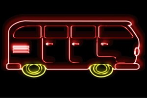【ネオン】バス【4】【ばす】【車】【カー】【CAR】【乗り物】【アイコン】【イラスト】【ネオンライト