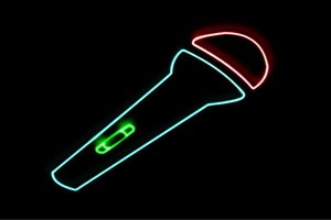 【ネオン】マイク【3】【まいく】【カラオケ】【アイコン】【イラスト】【鏡】【ネオンライト】【電飾】【