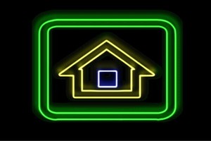【ネオン】家【2】【いえ】【HOUSE】【ハウス】【イラスト】【建物】【アイコン】【ネオンライト】【