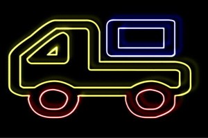 【ネオン】トラック【2】【TRACK】【車】【くるま】【クルマ】【カー】【乗り物】【イラスト】【ネオ