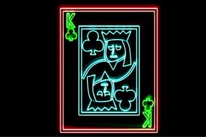 【ネオン】トランプ【クローバーのキング】【クローバー】【キング】【マジック】【手品】【ネオンライト】