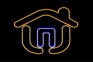 【ネオン】家【3】【いえ】【HOUSE】【ハウス】【イラスト】【建物】【アイコン】【ネオンライト】【
