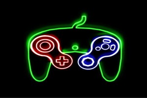 【ネオン】コントローラー【7】【ゲーム】【げーむ】【テレビゲーム】【GAME】【アイコン】【ネオンラ