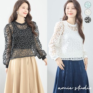 Tunic Pullover Lace Sheer L 【2024NEW】