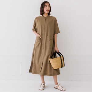 Casual Dress Double Pocket Cotton One-piece Dress M 2024 Spring/Summer