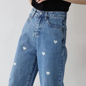 Denim Full-Length Pant Embroidered Denim Pants 2024 New
