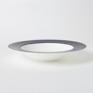 [NIKKO/WATER DROP BLACK] スーププレート23cm パスタ 水の雫 食洗器対応 陶磁器 日本製
