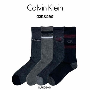 Calvin Klein(カルバンクライン)ソックス 4足セット ワンポイント ロゴ クルー 男性用 靴下 CKM223CR07