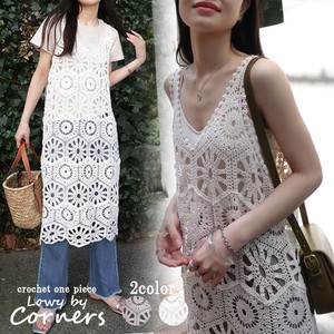 Casual Dress Crochet Layered Tops Summer Spring One-piece Dress