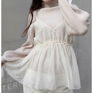 Camisole Summer Tulle Sheer Spring
