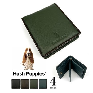 4色 Hush Puppies ハッシュパピー ソフトレザー二つ折り中ベラ付財布 フラップポケット小銭入れ(hp-aa003)