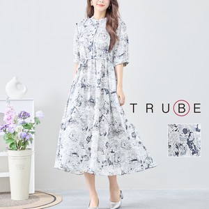 Casual Dress Design Patterned All Over L One-piece Dress M 【2024NEW】