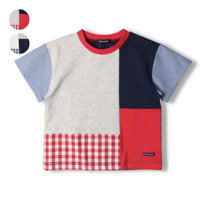 Kids' Short Sleeve T-shirt Color Palette Mixing Texture Switching Checkered