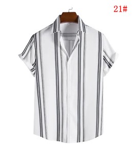 シャツ   薄手 半袖  ストライプ  夏  メンズファッション  BQ2914