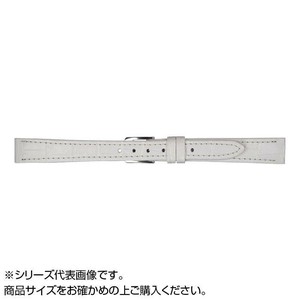 MIMOSA(ミモザ) 時計バンド P型押ワニ 15mm ホワイト (美錠:銀) CP-WH15