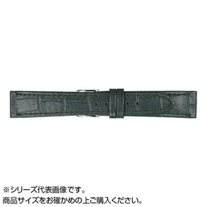 MIMOSA(ミモザ) 時計バンド P型押ワニ 19mm グリーン (美錠:銀) CP-G19