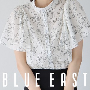 Button Shirt/Blouse Floral Pattern Tops Sleeve Blouse Short-Sleeve