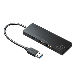 サンワサプライ USB3.1+2.0コンボハブ カードリーダー付き ブラック USB-3HC316BKN