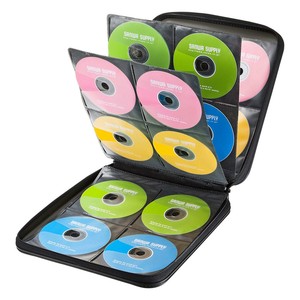 サンワサプライ DVD・CDセミハードケース 160枚収納 ブラック FCD-WL160BK