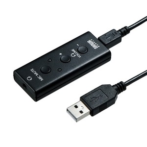 サンワサプライ USBオーディオ変換アダプタ 4極ヘッドセット用 MM-ADUSB4N
