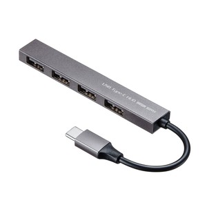 サンワサプライ USB Type-C USB2.0 4ポート スリムハブ USB-2TCH23SN