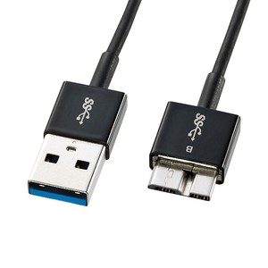 サンワサプライ USB3.0マイクロケーブル A-MicroB 0.3m 超ごく細 KU30-AMCSS03K