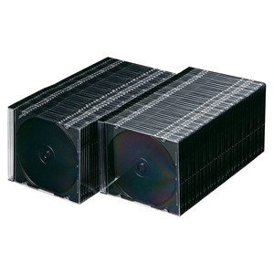 サンワサプライ Blu-ray・DVD・CDケース スリムタイプ 100枚セット ブラック FCD-PU100MBKN