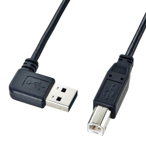 サンワサプライ 両面挿せるL型USBケーブル A-B標準 1.5m ブラック KU-RL15
