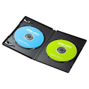 サンワサプライ DVDトールケース 2枚収納 ×3枚セット ブラック DVD-TN2-03BKN