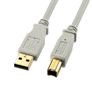 サンワサプライ USB2.0ケーブル ライトグレー 2m KU20-2HK2