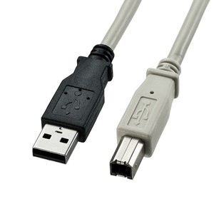 サンワサプライ USB2.0ケーブル ライトグレー 2m KU20-2K2