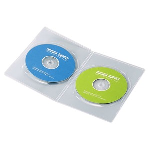 サンワサプライ スリムDVDトールケース 2枚収納 ×10枚セット クリア DVD-TU2-10CLN