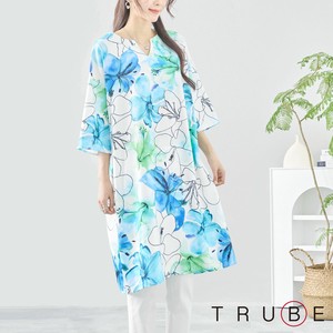 Casual Dress Floral Pattern L 【2024NEW】