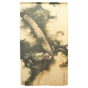 のれん 葛飾北斎 玉巵弾琴図 約85cm×約150cm (91308)