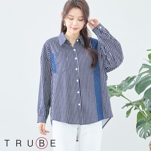 Button Shirt/Blouse Stripe L 【2024NEW】