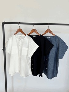Button Shirt/Blouse Pearl Button Stripe