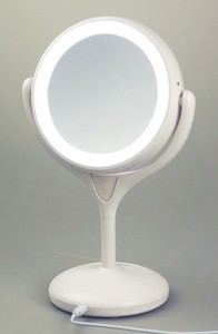 LEDライトメイクアップミラー 10倍拡大鏡&平面鏡 YBM-1717