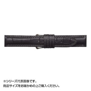 MIMOSA(ミモザ) 時計バンド IT型押ワニ 18mm ブラック (美錠:銀) CIT-A18
