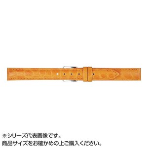 MIMOSA(ミモザ) 時計バンド PRA型押ワニ 14mm オレンジ (美錠:銀) CPR-OR14