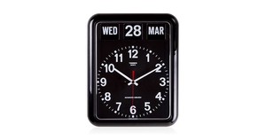 TWEMCO(トゥエンコ) 掛け時計 パタパタカレンダー時計 BQ-12A　ブラック