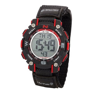 CACTUS(カクタス) キッズ用腕時計 ボーイズデザイン CAC-104-M01 ブラック＆レッド